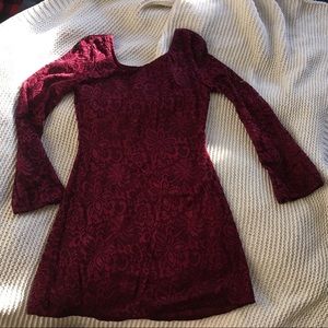 Miami Red Lace Long Sleeve Dress